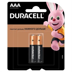 Батарейки Duracell Basic LR03 ААА мизинчиковые 2BL (блистер 2шт) 5000394116054 - фото 41073
