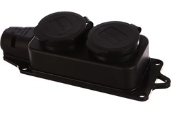 Колодка UNIVersal двухместная однофазная с заглушками (каучук) (1027) 1027-1 - фото 41081