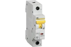 Выкл. авт. ВА47-60M 1Р 20А 6кА С IEK MVA31-1-020-C - фото 41086