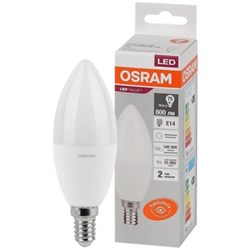 Лампочка светодиодная E14 OSRAM LED Value Classic B, 10Вт, 4000К (нейтральный белый свет), 800лм, свеча 4058075579187 - фото 41096