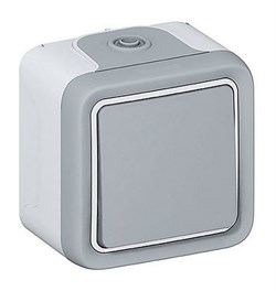 Кнопка 1-кл. О/У  10А 250В н/о контакт серая IP 55 Plexo 55 069720 - фото 41196