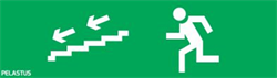 Светильник "Пиктограмма ""Бегущий человек лестница вниз налево"" для  а Pelastus PL EM 1.0 355х145мм" 37546546565656562 - фото 41247