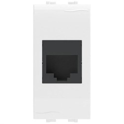 BRAVA Розетка компьютерная RJ45 (разъем PcNet) 1 модуль категория 5е белая 76654B DKC 76654B - фото 41294