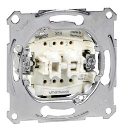 Выключатель 2-клавишный 10A Merten механизм 250В MTN3115-0000 - фото 41324