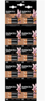 Батарейки Duracell Simply LR06 АА пальчиковые 20BL (блистер отрывной 10x2 20шт) 5000394145573 - фото 41345