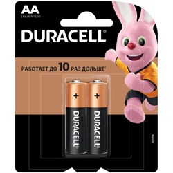 Батарейки Duracell Basic LR06 АА пальчиковые 2BL (блистер 2шт) 5000394115965 - фото 41388