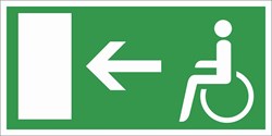 Пиктограмма "Направление движения на выход для инвалидов" для светильника Pelastus PL EM 1.0 355х145мм 6154 2009970637443 - фото 41446