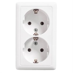 Розетка откр. уст. с з/к 2-я 16А/250В бел. ХИТ RA16-238-B - фото 41588