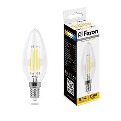 Лампа светодиодная, 4LED (5W) 230V E14 2700K, LB-58 Feron 25572-1 - фото 42522