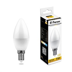 Лампа светодиодная, 16LED (7W) 230V E14 2700K, LB-97 Feron 25475-1 - фото 43818