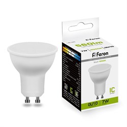 Лампа светодиодная, 80LED (7W) 230V GU10 4000K, LB-26 Feron 25290-1 - фото 45054