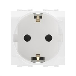 BRAVA Розетка 2 модуля с заземлением со шторками белая 76482B DKC 76482B-1 - фото 46205