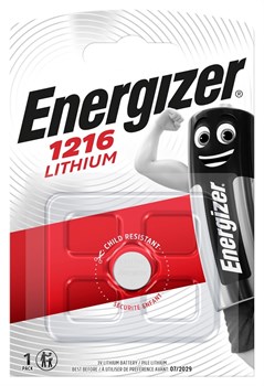 Батарейки литиевые ENERGIZER Lithium CR1216 BL1 - (блистер 1шт) 7638900411508 - фото 55857