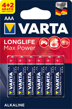 Батарейки VARTA LONGLIFE MAX POWER 4703 LR03 4+2шт BL6 (блистер 6шт) 4008496675838 - фото 56009