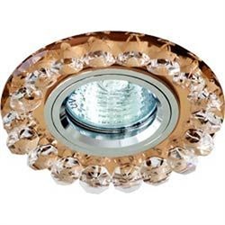 Светильник потолочный, MR16 G5.3 с коричневым стеклом, хром, с лампой CD2520 Feron 19180-1 - фото 56056