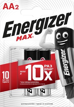 Батарейки ENERGIZER MAX LR06/E91/АА BL2 (блистер 2шт) 7638900411393 - фото 57563