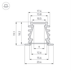 Профиль TOP-DEEP-F-2000 ANOD (K13,P15) (arlight, Алюминий) 016971 - фото 58491