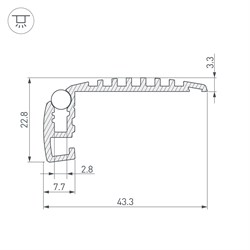 Профиль STEP-MINI-2000 ANOD (arlight, Алюминий) 019195 - фото 62949