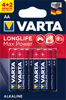 Батарейки VARTA LONGLIFE MAX POWER 4706 LR6 4+2шт BL6 (блистер 6шт) 4008496675791 - фото 63775
