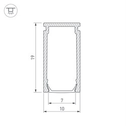 Профиль PIK-1019-2000 ANOD (arlight, Алюминий) 023857 - фото 65147