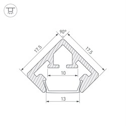 Профиль PDS45-KUB-2000 ANOD (arlight, Алюминий) 021646 - фото 65840
