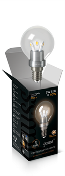 Лампа Gauss LED Globe Crystal Clear 3W E14 2700K 1/10/100 HA105201103 - фото 6596