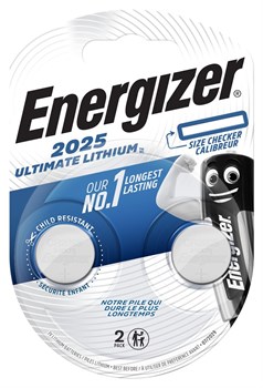 Батарейки литиевые ENERGIZER Ultimate Lithium CR2025 BL2 (блистер 2шт) 7638900423013 - фото 67028