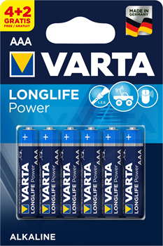 Батарейки VARTA LONGLIFE POWER LR03/ААА BL6 (блистер 6шт) 4008496605231 - фото 67567