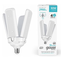 Лампа Gauss Basic 30W 2900lm 4000K E27 Клевер-4 LED 1/20 11732232 - фото 69217