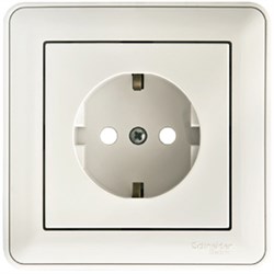 W59 РОЗЕТКА с заземлением со шторками. 16А. в сборе. БЕЛЫЙ RS16-152-18 - фото 71455