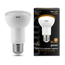 Лампа Gauss LED Reflector R63 E27 9W 2700K 1/10/40 LD106002109 - фото 7401