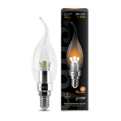 Лампа Gauss LED Candle Tailed Crystal clear  3W E14 2700K 1/10/100 HA104201103 - фото 7445