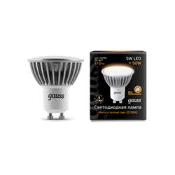 Лампа Gauss LED MR16 GU10 5W SMD AC220-240V 2700K FROST  1/10/100 EB101506105 - фото 7463