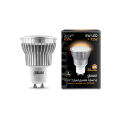 Лампа Gauss LED MR16 GU10 8W SMD AC220-240V 2700K  1/10/100 EB101106108 - фото 7465