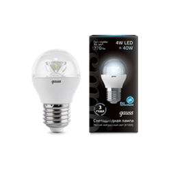 Лампа Gauss LED Globe Crystal Clear E27 4W 4100K 1/10/50 105202204 - фото 7487
