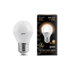 Лампа Gauss LED Globe 4W E27 2700K 1/10/50 EB105102104 - фото 7492