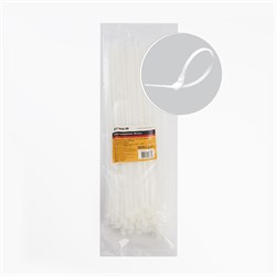 Хомут электромонтажный STEKKER NYCT47-350, одноразовый, белый, материал - нейлон , размер 4,7*350мм, 32789 - фото 75637