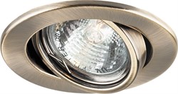 Светильник потолочный встраиваемый (ИВО) FERON DL11, под лампу MR16 G5.3, античное золото, круг, 90* 15208-1 - фото 75663