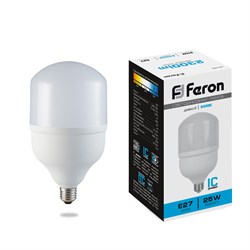 Лампа светодиодная FERON LB-65, T80 (промышленная), 25W 230V E27 6400К (дневной), рассеиватель матов 25887 - фото 75752