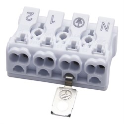 Клемма пружинная монтажная STEKKER LD294-5104 , 4-проводная 0,5-2,5мм, 450В, 16А, без пасты, материа 32958 - фото 75755