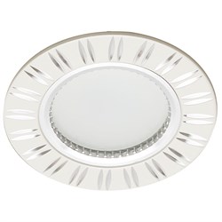 Светильник потолочный встраиваемый (ИВО) FERON GS-M393W, под лампу MR16 G5.3, белый-хром, круг, 80*8 28343 - фото 75853