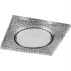 Светильник потолочный встраиваемый (ФВО) FERON DL4110, под лампу GX53 GX53, прозрачный хром, квадрат 40515 - фото 75872