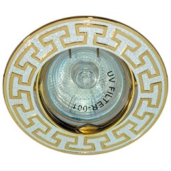 Светильник потолочный встраиваемый (ИВО) FERON DL2008, под лампу MR16 G5.3, серебро-золото, круг, 90 17809 - фото 75906