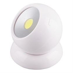 Светильник Светодиодный поворотный   1LED 3W (3*AAA в комплект не входят),  75*80мм, белый, FN1209 23380 - фото 75945