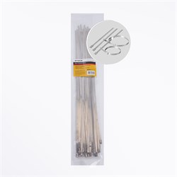 Хомут электромонтажный STEKKER SSCT46-400, одноразовый, серый, материал - сталь, размер 5*400мм, мак 32798 - фото 75950