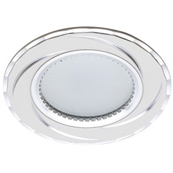 Светильник потолочный встраиваемый (ИВО) FERON GS-M361W, под лампу MR16 G5.3, белый-хром, круг, 80*8 28344 - фото 75957