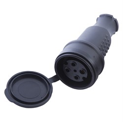 Розетка  STEKKER RST32-21-44 на 1 гнездо, с крышкой, с заземлением. Материал: каучук, цвет черный, р 39021 - фото 76086