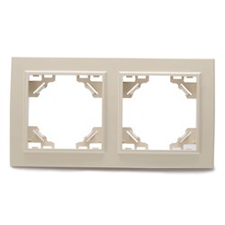 Рамка  STEKKER PFR00-9002-02  (растояние между монтаж.точками 40х123мм) на  гнездо, , . Материал: AB 39241 - фото 76396