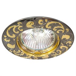 Светильник потолочный встраиваемый (ИВО) FERON DL2005, под лампу MR16 G5.3, черный-золотой, круг, 90 17798 - фото 76651