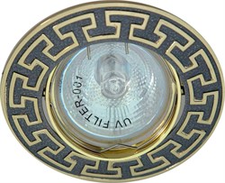 Светильник потолочный встраиваемый (ИВО) FERON DL2008, под лампу MR16 G5.3, черный-золотой, круг, 90 17808 - фото 76923
